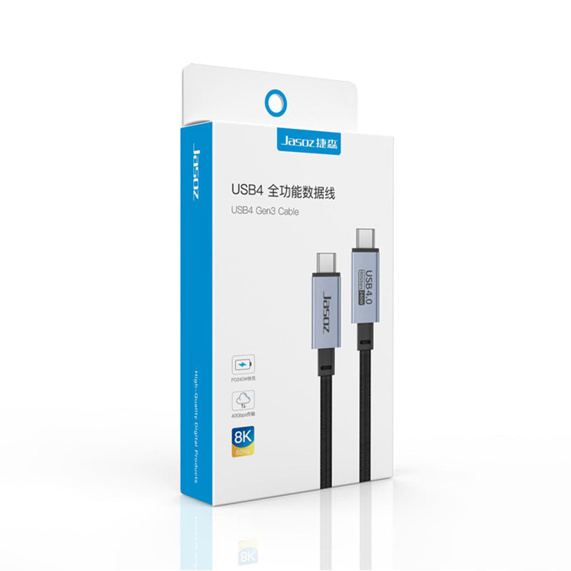 Jasoz 240W Type C to Type C Cable Thunderbolt 4 USB4 40Gbps 8K 60Hz iPhone 15 16 17 Fast Charging Cable
