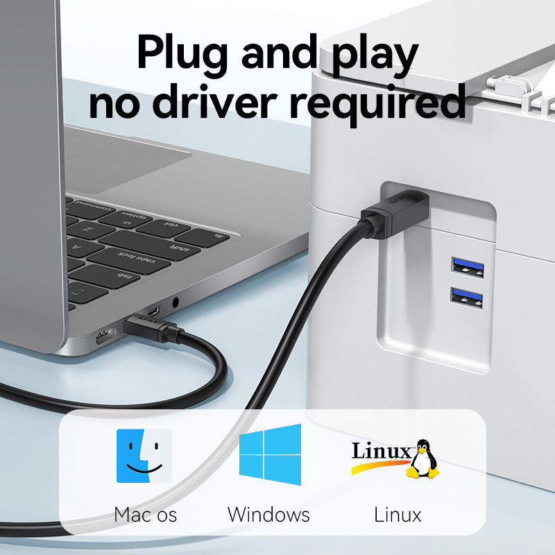 Jasoz Printer Cable Type C USB C To USB 2.0 Printer Cable 1m 2m 3m For Phone Tablet PC Laptop Printe