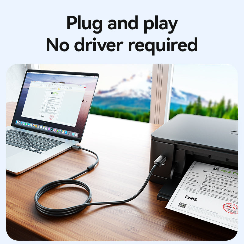 Jasoz USB Printer Cable USB Type B Male to A Male USB 2.0 Cable for Canon Epson HP Label Printer DAC