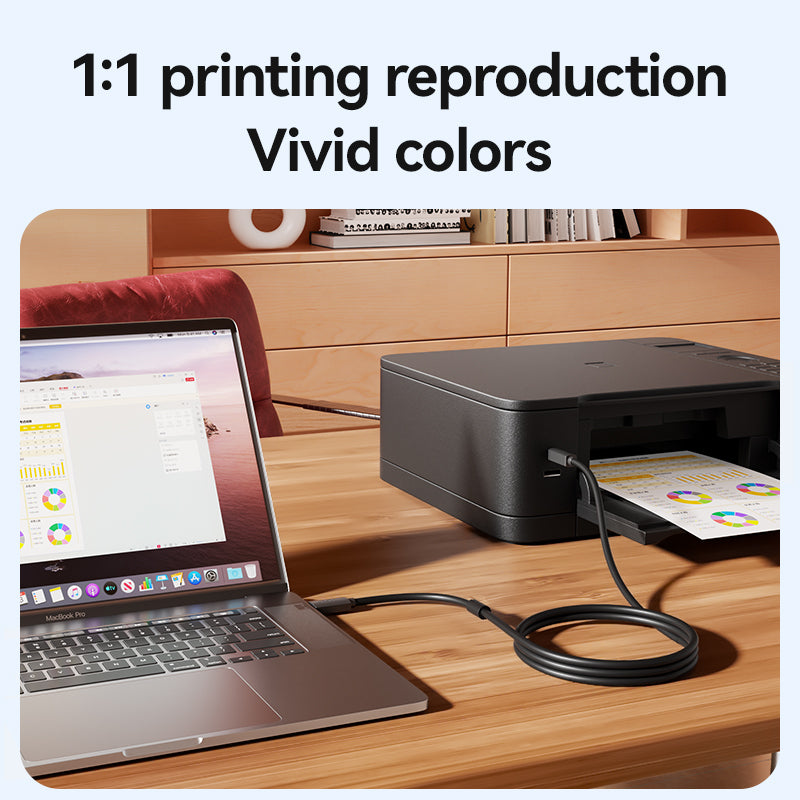 Jasoz USB Printer Cable USB Type B Male to A Male USB 2.0 Cable for Canon Epson HP Label Printer DAC
